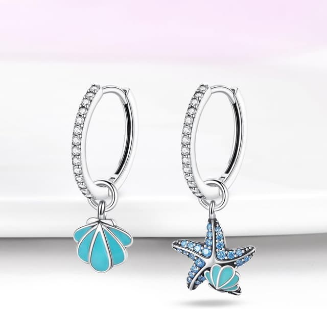 Detalle 2 de QIKAOLA 925 Sterling Silber Ohrringe