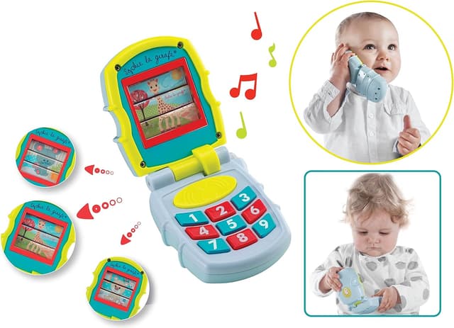 Detalle 2 de Coffret d’éveil Sophie la Girafe pour bébé – jouets sensoriels (ouïe, toucher, odorat, vue, goût)
