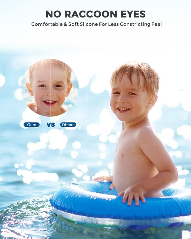 Detalle de OMID Kids Swim Goggles P2mini (Polarised, Anti-fog, 3D Leak-proof Fit) for Ages 6–14