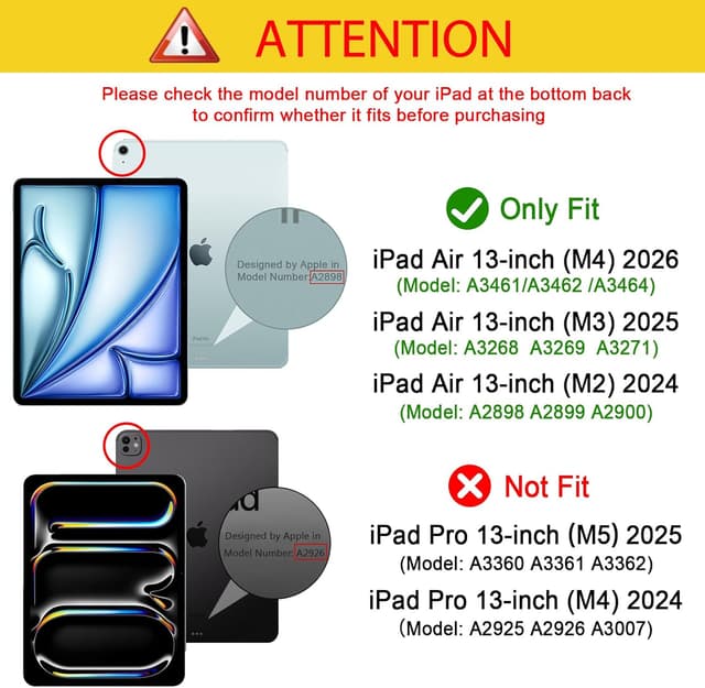Thumbnail 1 de ProCase Hülle für iPad Air 13 Zoll M4/M3/M2 (2026/2025/2024) mit Smart Cover und transluzenter Rückseite – Silber
