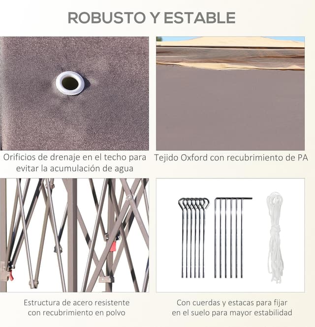 Thumbnail 5 de Outsunny Carpa Plegable 4x3,4x2,85 m Gazebo para jardín