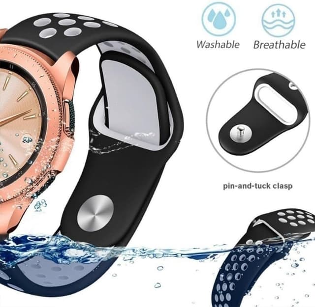 Detalle 2 de BYISYUE breathable 20mm silicone sport watch strap for Samsung Galaxy Watch (various sizes)