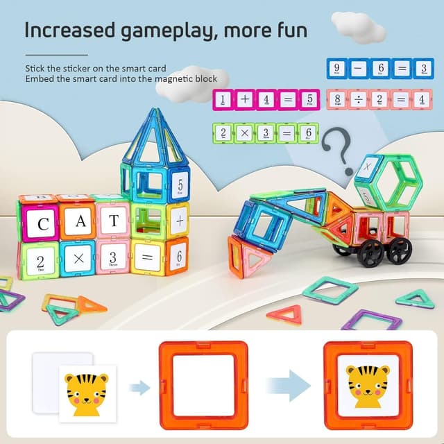 Thumbnail 6 de mysoler Magnetische Bausteine – 123-teiliges Magnetspielzeug für Kinder ab 2 Jahren