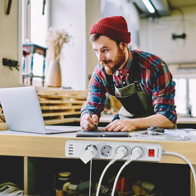 Thumbnail 4 de POWSAF striscia 4 prese 4000W con USB‑C