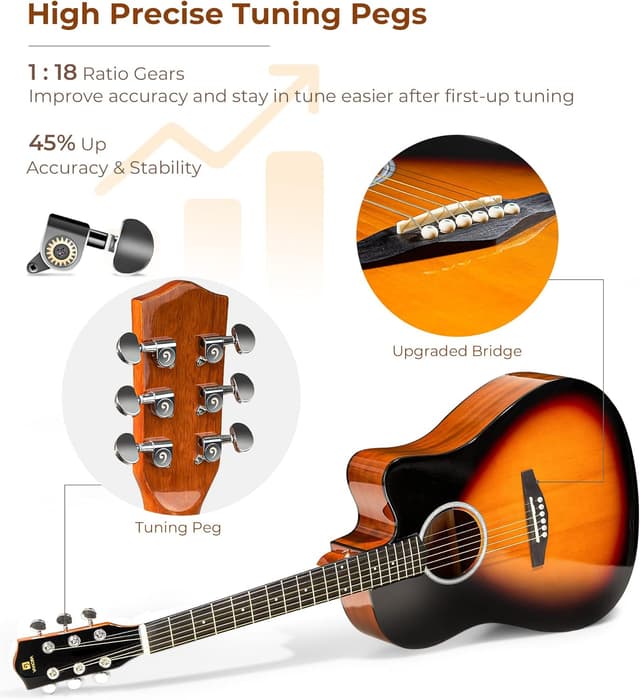 Thumbnail 4 de Vangoa 4/4 Acoustic Guitar 41-inch starter kit 🎸