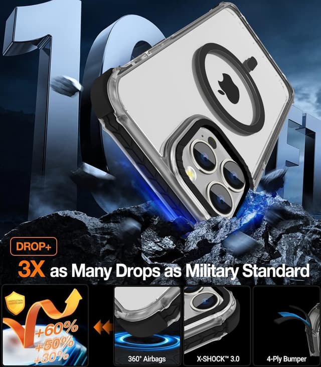 Detalle de DEERLAMN Strong Magnetic Case for iPhone 15 Pro Max (6.7-inch) with MagSafe compatibility