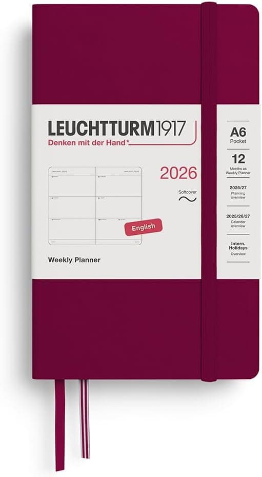 Detalle 2 de LEUCHTTURM1917 Wochenkalender Medium A5 2026 (Softcover) – 12 Monate mit Wochenansicht