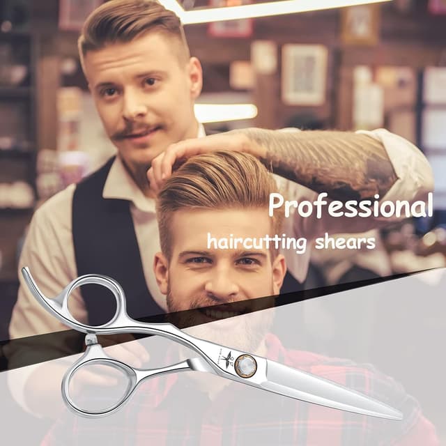 Detalle de PURPLEBIRD 6 Inch Hairdressing Scissors with Ball Bearing Tension System (Japanese 440C Stainless Steel)