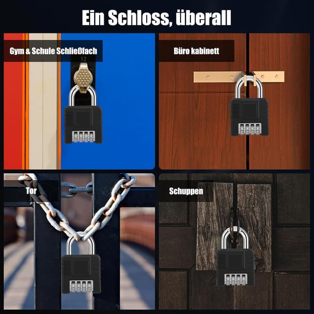 Thumbnail 5 de Diyife Zahlenschloss 4-stellig 51 mm Schloss