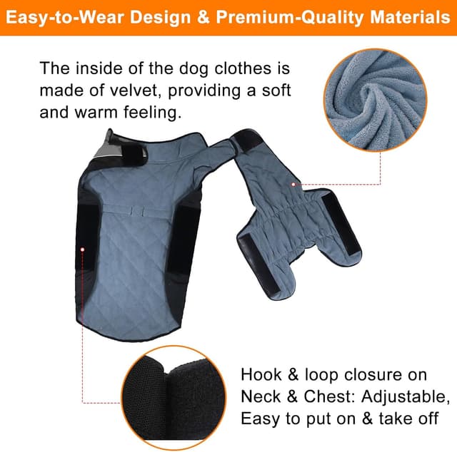 Detalle de Winter-Hundejacke / Winterweste als Hundemantel – gepolsterte, winddichte & wasserabweisende Ärmellose Weste für Welpen und Hunde