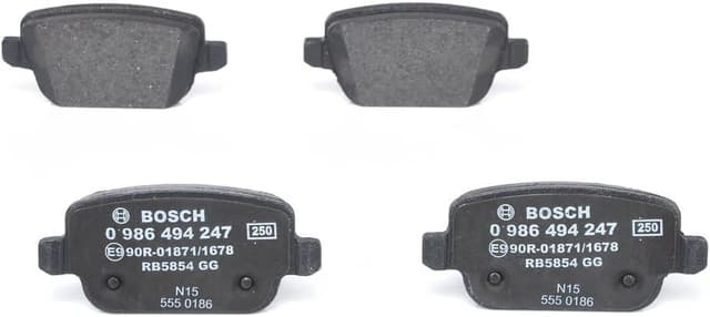 Detalle de Bosch BP1119 : jeu de 4 plaquettes de frein arrière sans cuivre certifiées ECE-R90