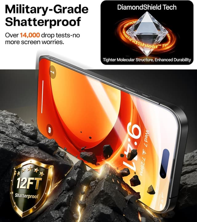 Detalle 1 de TORRAS Unbreakable iPhone 17 Pro screen protector 6.3-inch