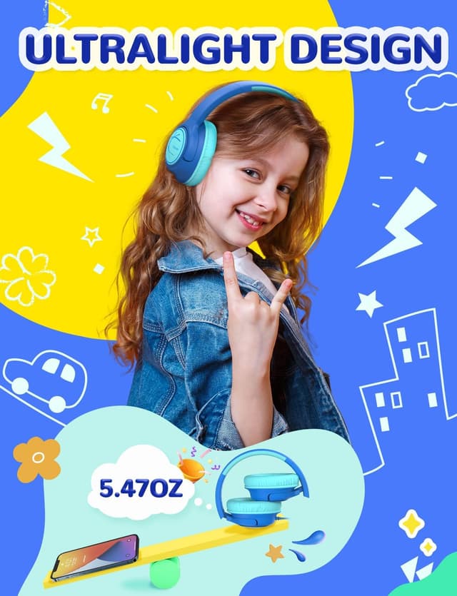 Detalle 2 de iClever Kids Headphones 85dBA volume limit