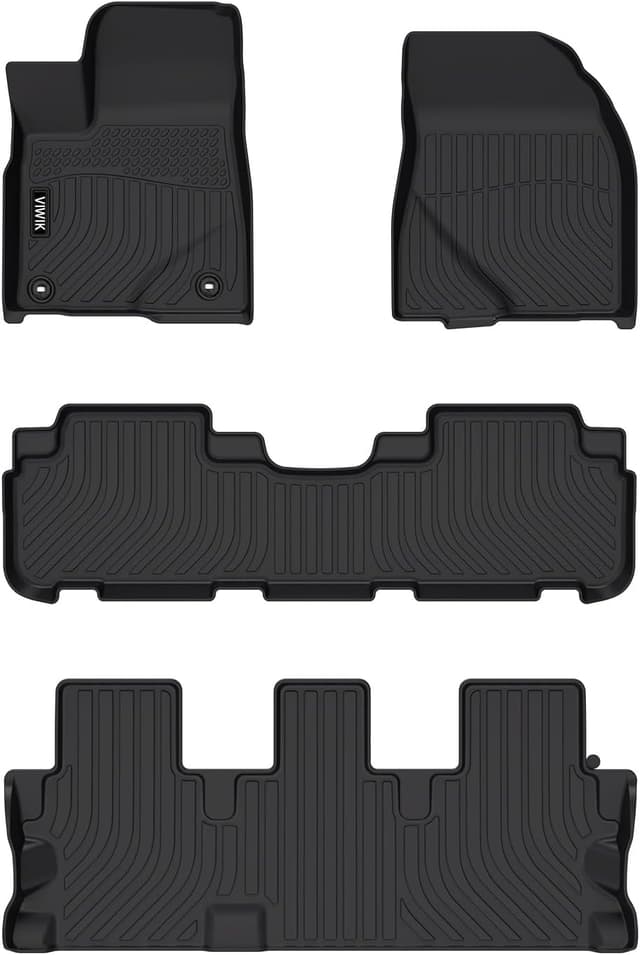 Detalle de VIWIK All-Weather TPE Floor Mats for 2014-2019 Toyota Highlander (8-Seat) — Full Set
