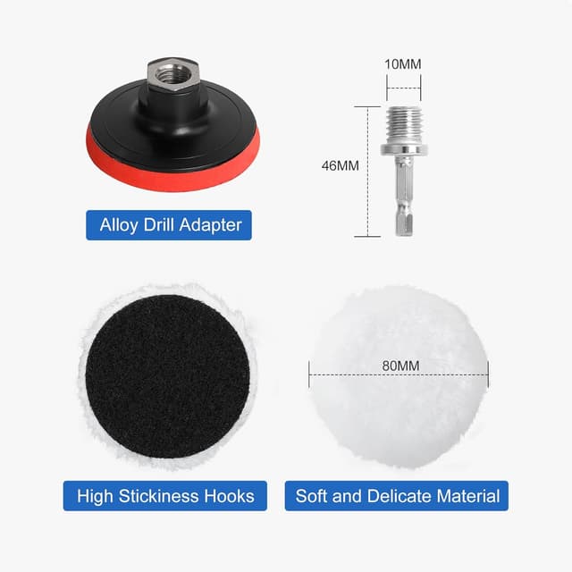 Detalle 2 de AiQInu Kit lucidatura 80 mm 7 pezzi 🧽