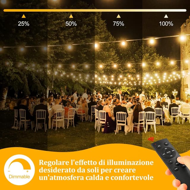 Thumbnail 2 de 30 Metri Luci Giardino Catena 30m