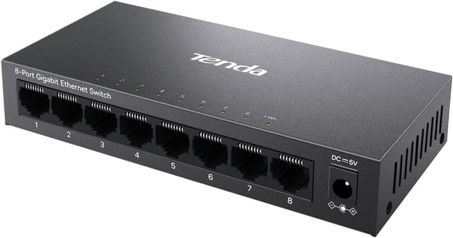 Detalle de Tenda TEG1008M — Switch Ethernet Gigabit 8 ports RJ45 (Plug-and-Play) avec QoS et IGMP Snooping