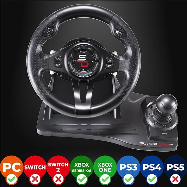 Detalle 2 de Subsonic Superdrive GS550 volante de simulación con palanca y pedales