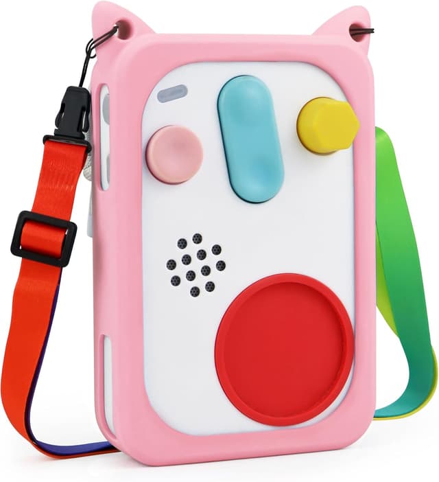 Detalle 2 de Wetry Silikon-Schutzhülle für FABA+ interaktiven Geschichtenerzähler (Rosa) – nur Hülle mit Schlüsselband