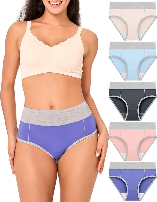 Thumbnail 6 de BAMBOO COOL Women's High-Waisted Briefs 5-Pack 🩲
