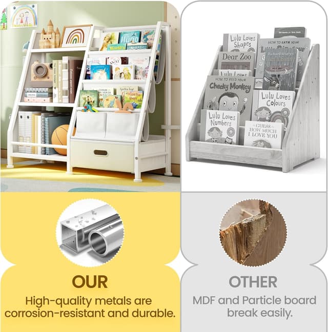 Detalle de GoTiling libreria scaffale portagiochi Montessori a 3 livelli con cassetto per bambini