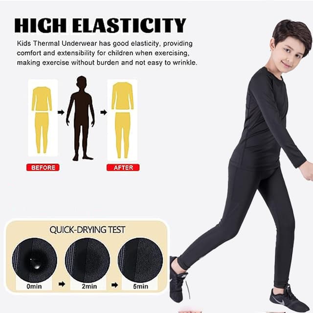 Detalle 2 de Kids thermal base layer set for 4-way stretch