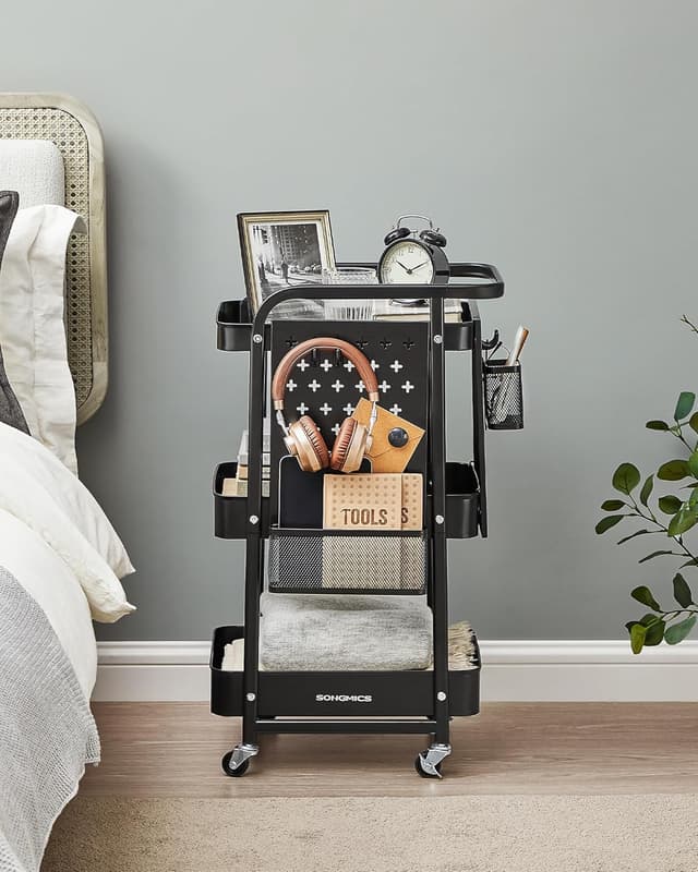 Detalle de SONGMICS LRC037B01 Rollwagen mit 3 Ablagen