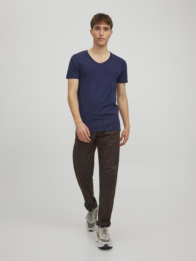 Detalle de Jack & Jones T-Shirt basic col en V à manches courtes