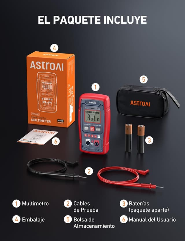 Thumbnail 6 de AstroAI Multímetro Digital Inteligente 4000 cuentas