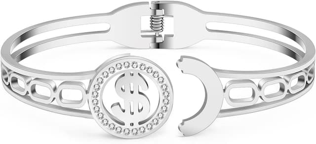 Thumbnail 2 de YAYAKO pulsera de acero inoxidable con strass 18k plating oro/plata