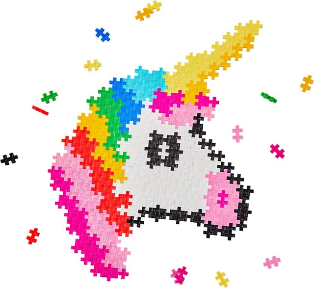 Detalle de PLUS PLUS Building Blocks Puzzle by Number Unicorn set (STEM logic build for kids 5+)