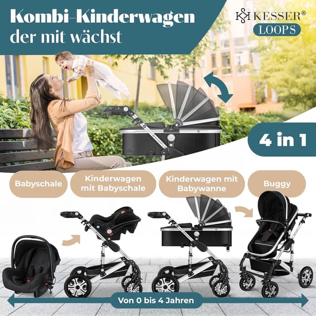 Thumbnail 1 de KESSER® Loops 4 in 1 Kombikinderwagen 0–4 Jahre
