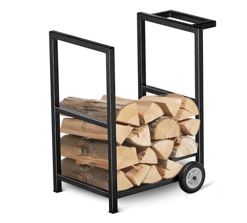 Imagen de HFHOME Rangement intérieur pour bûches avec roulettes en OfertitasTOP