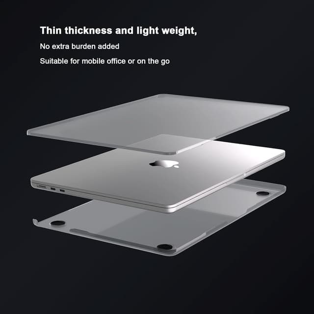 Detalle de eleger Matte Crystal Case for MacBook Neo 13 inch (A3404 A18 Pro) in Silver Transparent – ultra-thin hard cover