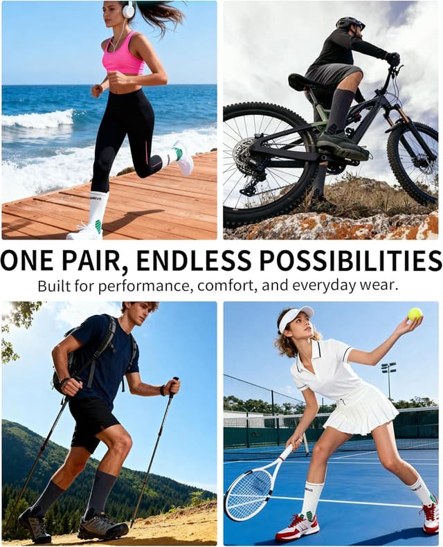 Thumbnail 6 de CAMBIVO 2 compression crew socks 2 pairs