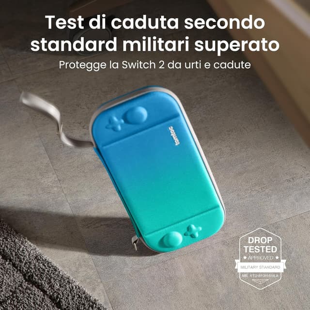 Detalle 2 de t omtoc Custodia per Nintendo Switch 2 (2025) con 12 cartucce: borsa slim da viaggio e protezione antiurto
