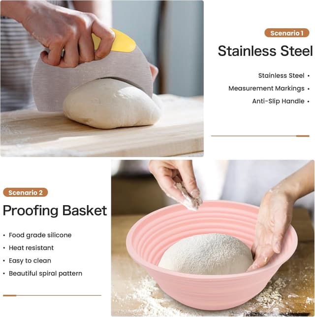 Thumbnail 4 de Sourdough Bread Starter Kit 9" proofing basket 🍞