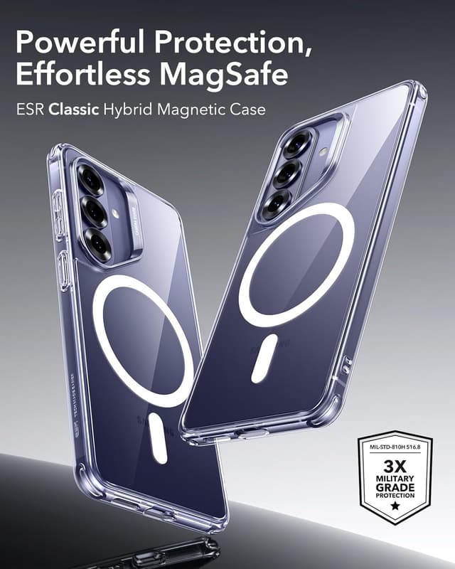 Detalle 2 de ESR Classic Hybrid MagSafe Case for Samsung Galaxy S26 (clear) – military-grade drop protection