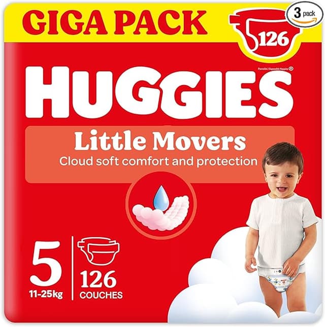 Imagen de HUGGIES Little Movers Pañales Disney Talla 5 🧸 (126 Uds.) en OfertitasTOP
