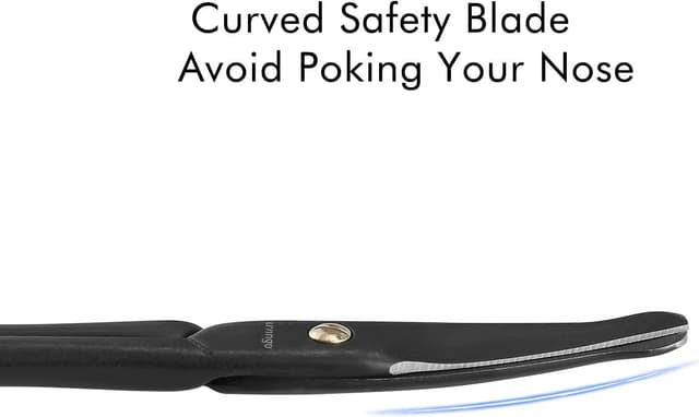 Detalle de LIVINGO 9CM Premium Nose Hair Scissors with Curved Safety Blades and Rounded Tip (Black)