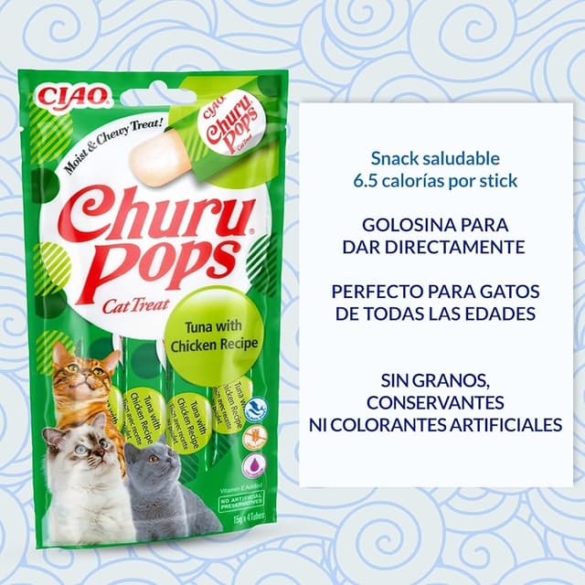 Thumbnail 4 de CHURU Cat Pops Receta DE ATUN con Pollo 12x60 g