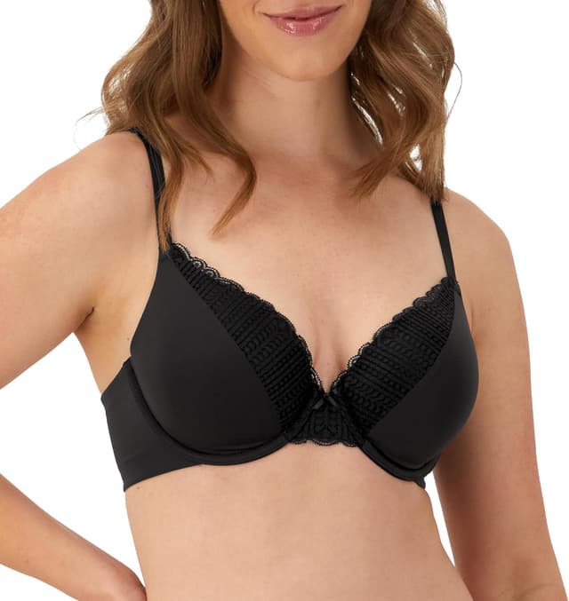 Detalle de Maidenform Natural Lift Women’s Padded Underwire T-Shirt Bra with Convertible Straps (Seamless, Full Coverage)