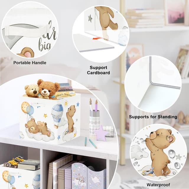 Thumbnail 5 de HUUMONSS Sleeping Animals Storage Cubes 3-Pack