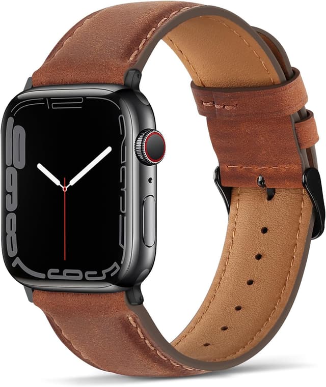 Detalle 2 de Anlinser Leather Strap for Apple Watch 49mm