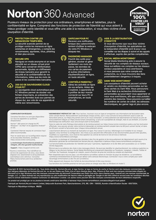 Detalle 2 de Norton 360 Advanced 2026, 10 appareils
