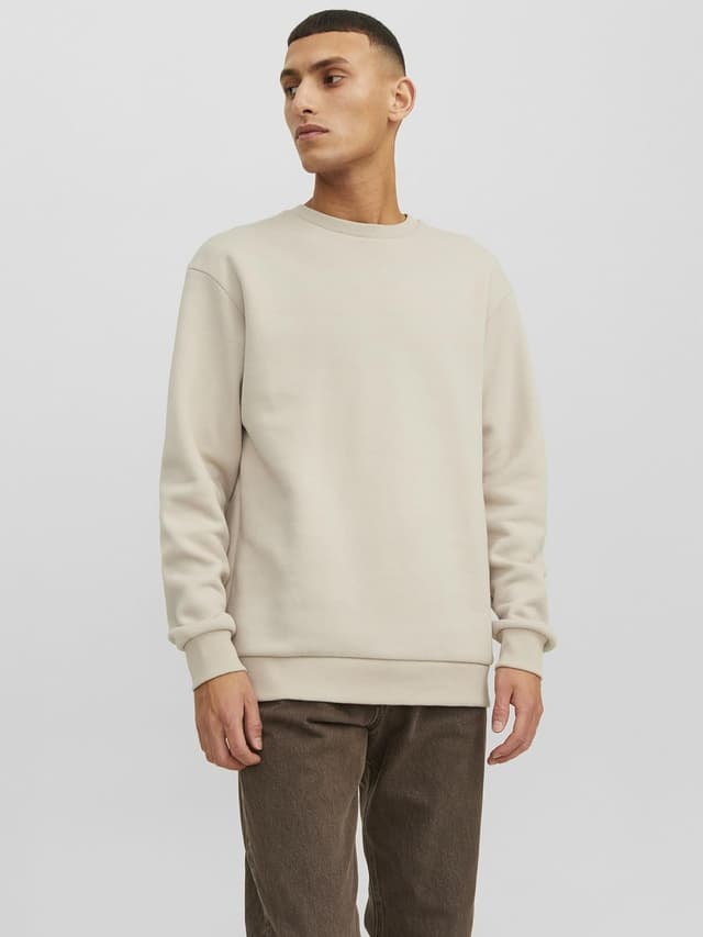 Detalle 2 de JACK & JONES Herren-Sweatshirt einfarbig mit Rundhalsausschnitt