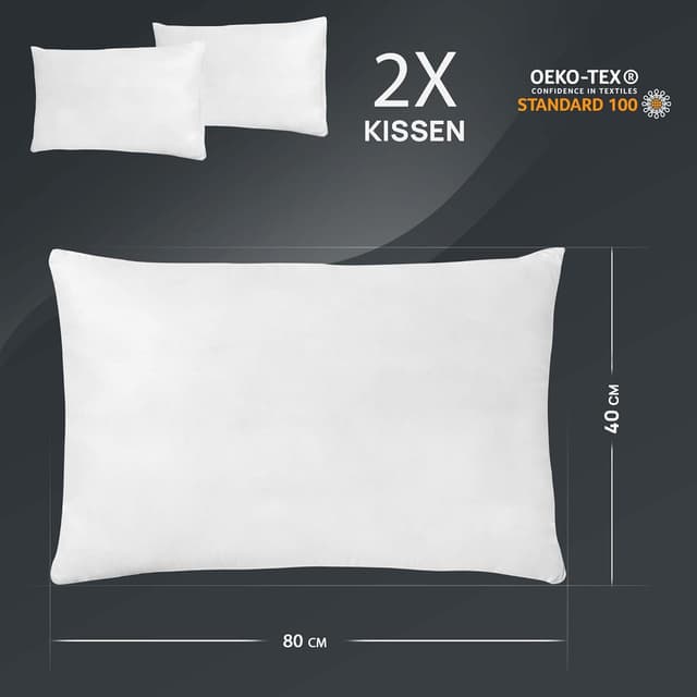 Thumbnail 4 de LILENO HOME Federkissen 40x80 cm 2er Set