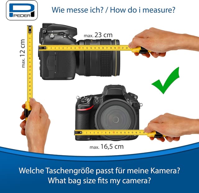 Detalle de Pedea Kameratasche Fashion für Spiegelreflex DSLR/SLR (Gr. XL, Petrol) inkl. Regenschutzhülle