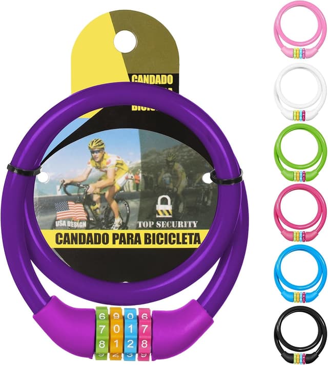 Detalle de Ainiv 4-Digit Password Bicycle Lock 65cm