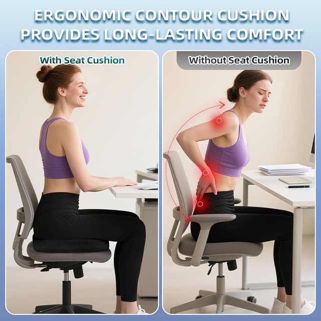 Detalle de Ecosafeter Memory Foam Seat Cushion with 3D Comfort